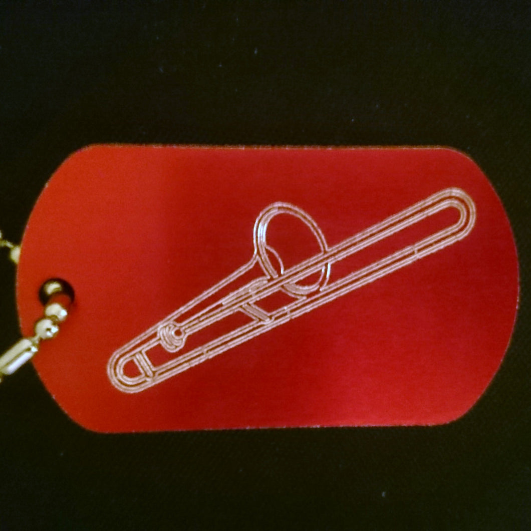 Trombone Graphic Dogtag