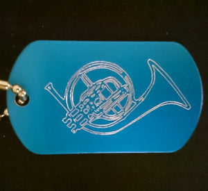 French Horn Graphic Dogtag