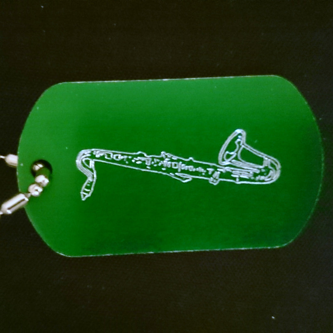 Bass Clarinet Graphic Dogtag